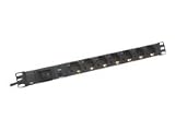 DIGITUS 48,3cm 19Zoll Steckdosenleiste 7fach mit Ueberlastschutz und Ein/Aus Schalter Aluprofil 16A 4000W schwarz