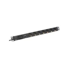 DIGITUS 48,3cm 19Zoll Steckdosenleiste 7fach mit Ueberlastschutz und Ein/Aus Schalter Aluprofil 16A 4000W schwarz