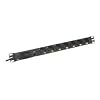 DIGITUS 48,3cm 19Zoll Steckdosenleiste 7fach mit Ueberlastschutz und Ein/Aus Schalter Aluprofil 16A 4000W schwarz