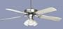 52 Inch Five Blade Brushed Pewter Ceiling Fan with Light Kit