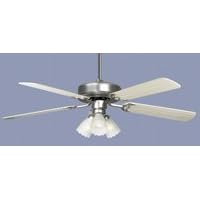 52 Inch Five Blade Brushed Pewter Ceiling Fan with Light Kit by American De Rosa