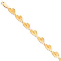 14k 8 Inch Solid Polished Double Flip-Flop Bracelet - Lobster Claw - JewelryWeb