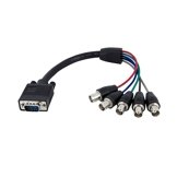 StarTech.com Coax HD15 VGA to 5 BNC RGBHV Monitor Cable M/F - 1 feet (VGABNCMF1)