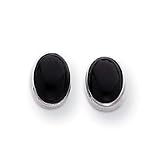 Sardelli - 14k White Gold Oval Onyx Earrings