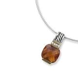 .925 Silver, 14K Gold & Golden CZ Pendant