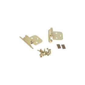 Amerock BP3429-3 Variable Overlay Modern Face Mount Self-Closing Hinge, Bright Brass, 2-Pack