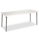 Endura economy molded folding table, 72 x 30, off-white with bronze legs