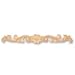 Hand Carved Hard Wood Floral Onlay Applique, 11-3/4W X 1-5/8H X 3/8TH, Corbel