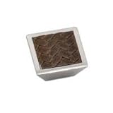 Laurey 12290 Cabinet Hardware 1-5/8-Inch Square Knob, Satin Nickel and Brown
