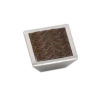 Laurey 12290 Cabinet Hardware 1-5/8-Inch Square Knob, Satin Nickel and Brown