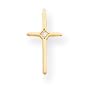 14k .01ct Diamond Cross Childrens Necklace - 15 Inch - Measures 10x13mm - JewelryWeb