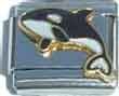 Clearly Charming Orca Whale Fish Italian Charm Bracelet Link