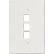 Channel Vision Oversized Single Gang Plate Almond - 3 Jack, Almond