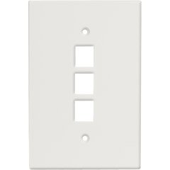Channel Vision 3 Socket Oversized Faceplate - 1-gang - Almond