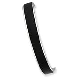 Sterling Silver Black Rubber 10mm Bangle Bracelet QB357