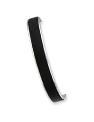 Sterling Silver Black Rubber 10mm Bangle Bracelet QB357"