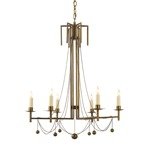 Studio: John Rosselli Millo Chandelier in Hand-Rubbed Antique Brass with Natural Paper Shade by Visual Comfort SR5017HAB-NP