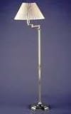 Catalina Lighting W7800 Brass finished swing arm floor lamp, pinch-pleat shade, 57 high