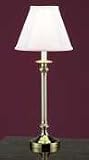 Catalina Lighting W8030 Polished brass-finished candlestick lamp, mushroom shade, 28 high
