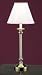 Catalina Lighting W8030 Polished brass-finished candlestick lamp, mushroom shade, 28 high