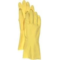 Boss Cotton Flock Lined Yellow Latex Glove, Small from Cotton Gloves