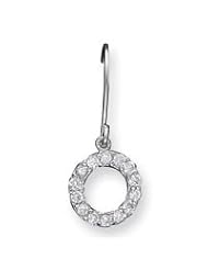 Sterling Silver CZ Dangle Earrings QE3237"