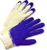 Cotton Knit Glove w/ Dipped Blue Rubber on one side (Sold by Dozen)-Men's