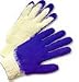Cotton Knit Glove w/ Dipped Blue Rubber on one side (Sold by Dozen) Mens Size