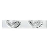 Sea Gull Lighting 4723-05 Oceanic Two-Light Vanity, Chrome Finish with Clear Ribbed Acrylic Diffuser