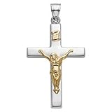 Crucifix Charm in Two Tone 14kt. Gold