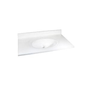 Crane Plumbing WS-2237 Doverstone Marble Lavatory Vanity Top with Recessed Sink, White Crane Plumbing WS-2237 Doverstone Marble Lavatory Vanity Top with Recessed Sink, White