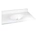 Crane Plumbing WS-2237 Doverstone Marble Lavatory Vanity Top with Recessed Sink, White
