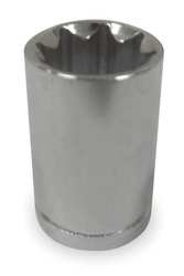 Westward 1FAC2 Socket, SAE, 1/2 In Dr, 8 Point, 9/16 In