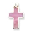 Sterling Silver Pink Cross Pendant with 20 Inch Sterling Silver Chain