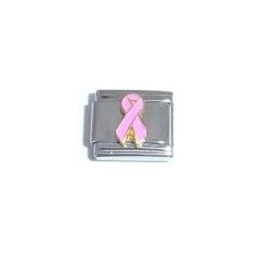 Clearly Charming Pink Ribbon Breast Cancer Awareness Italian Charm