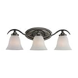 Sea Gull Lighting 44361-965 Rialto Three-Light Vanity, Antique Brushed Nickel Finish with Etched White Alabaster Glass