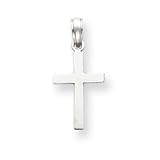 14k White Gold Beveled Cross Charm