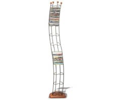 Atlantic Wave 1316 110 CD Tower (Black Steel/Cherry Wood Base )