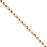 10k 2.5mm Diamond-Cut Rope Chain - 16 Inch