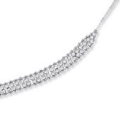 Women's Diamond Cut Multi Beaded Link Necklace in 14K White Gold: 17in-long 0.3in-wide 14.9 grams