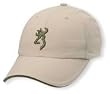 Twill Cap w/3-D Buckmark & Pipe Brim Twill Cap 3D Bkmk Khaki