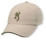 Browning Twill Cap w/3-D Buckmark & Pipe Brim Twill Cap 3D Bkmk Khaki
