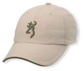 Twill Cap w/3-D Buckmark & Pipe Brim Twill Cap 3D Bkmk Khaki