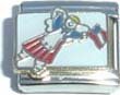 Clearly Charming Angel with US Flag Italian Charm Bracelet Link