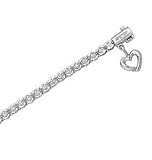10kt. White Gold, 1/4 ct. tw. Diamond Heart Bracelet
