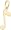 Music Note Charm, Gold Plated Silver