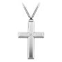 Men's Stainless Steel Cross Pendant with Diamond Accent