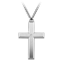 Mens Stainless Steel Cross Pendant with Diamond Accent by Fred Meyer Jewelers