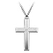 Jewelry : Men's Stainless Steel Cross Pendant with Diamond Accent