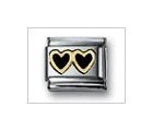 Double Heart Black Classic Enamel, Italian Charm by Nomination Charms